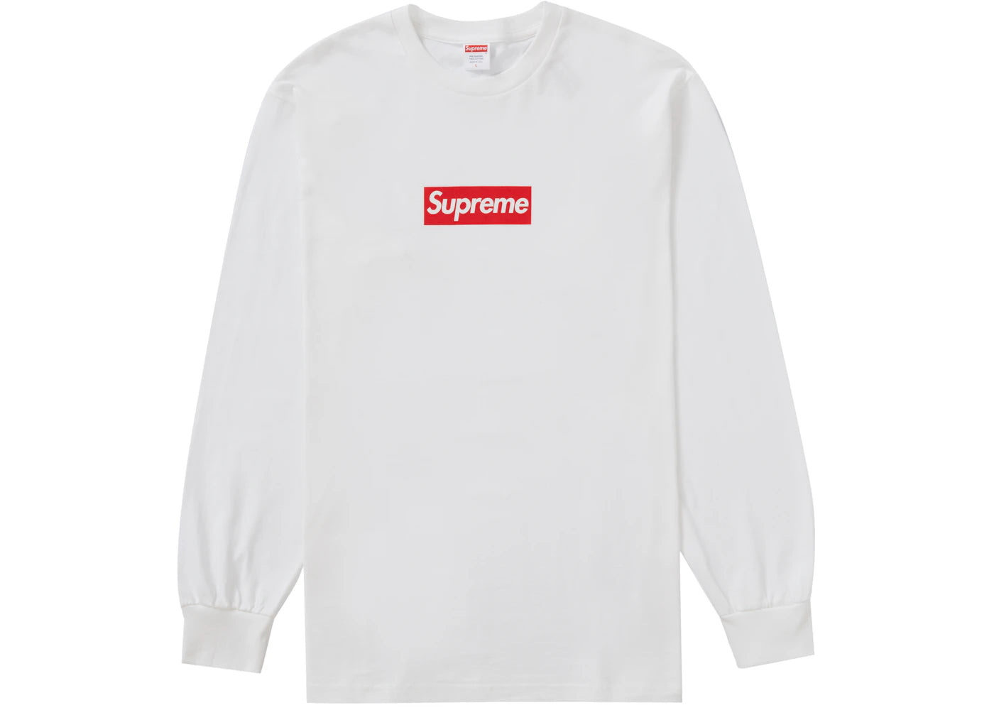 Supreme Red Box Logo LS Long-sleeved tee White