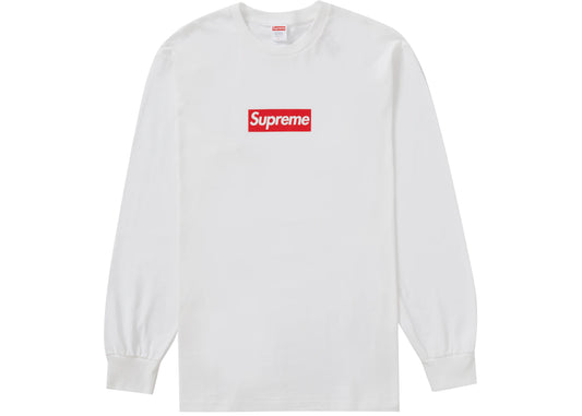 Supreme Red Box Logo LS Long-sleeved tee White