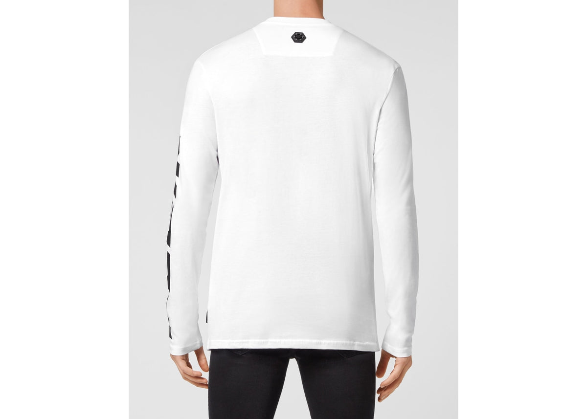 Philipp Plein Round Neck Long Sleeve White