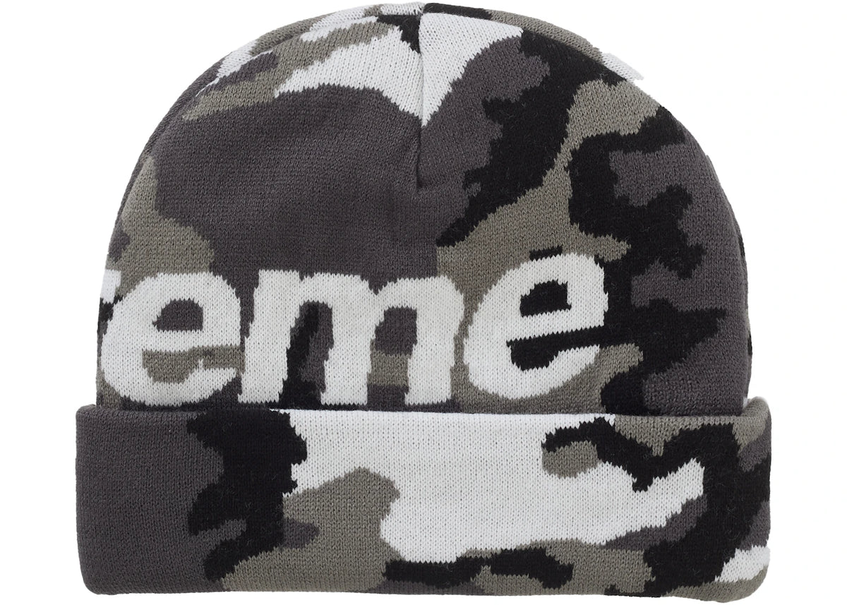 Supreme Camo Big Logo Beanie Snow Camo
