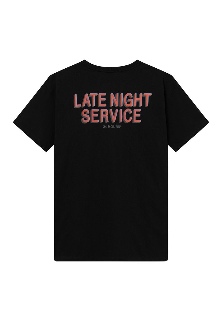 LATE NIGHT SERVICE - Print T-shirt - black   Les Deux Late Night Service Free Admission