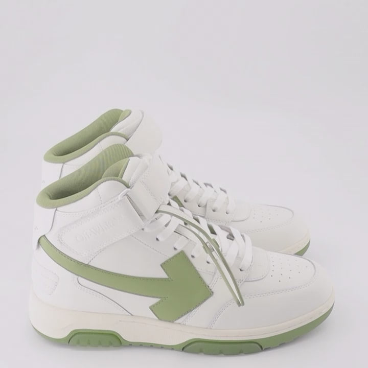 Off White Out Of Office Mid Top Sneakers White Sage