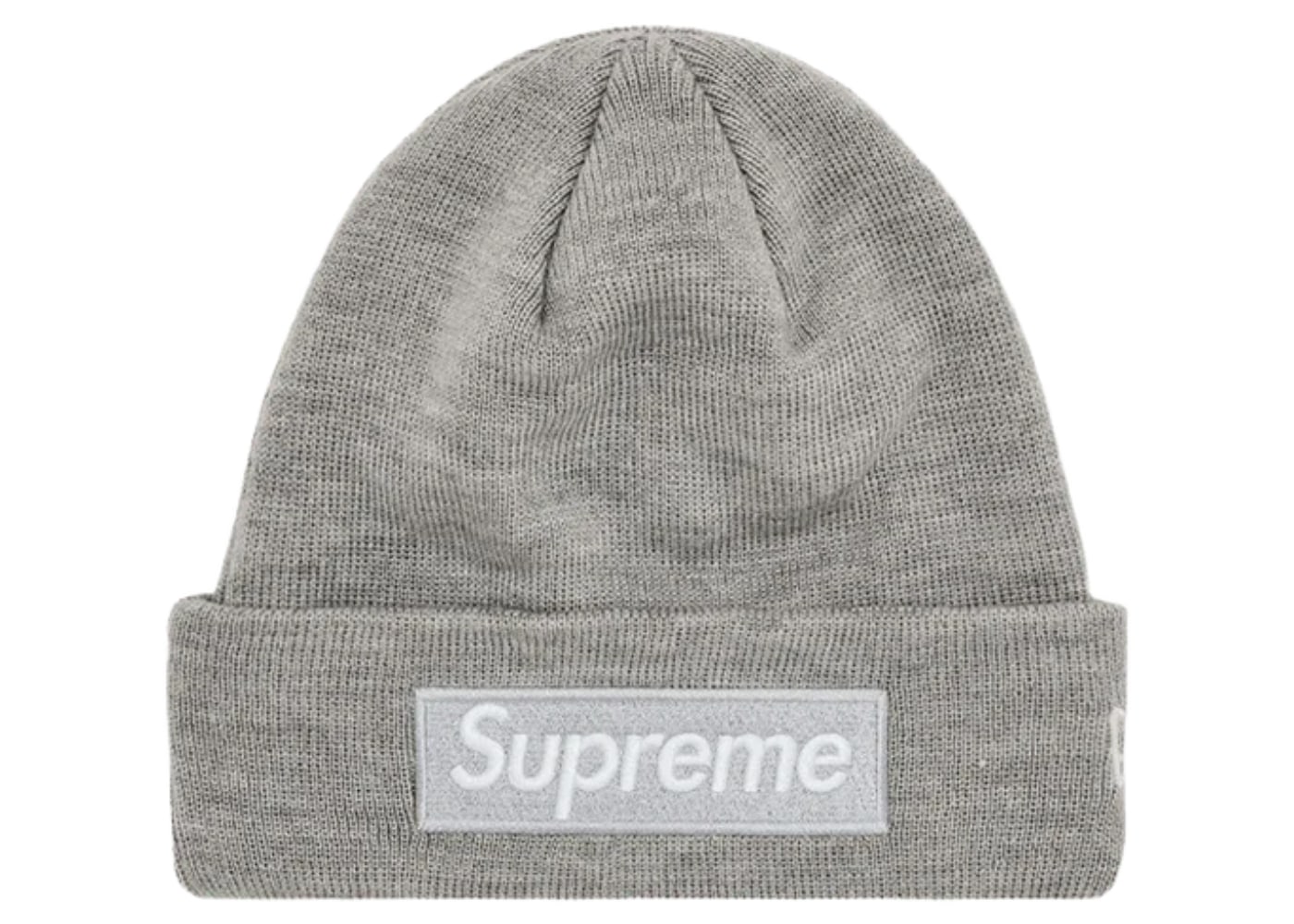 Supreme New Era Box Logo Beanie Heather Grey