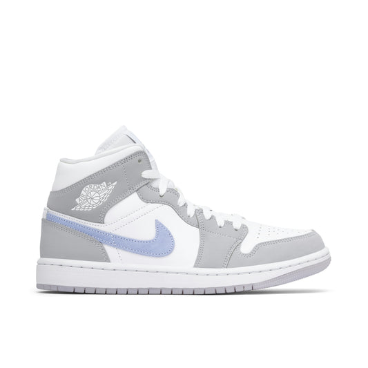 Air Jordan 1 Mid Wolf Grey Aluminum Blue (Women's)