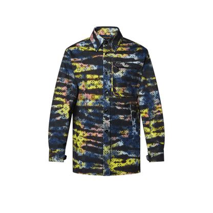 Louis Vuitton Printed Monogram Tie-Dye Denim Shirt Multicolor