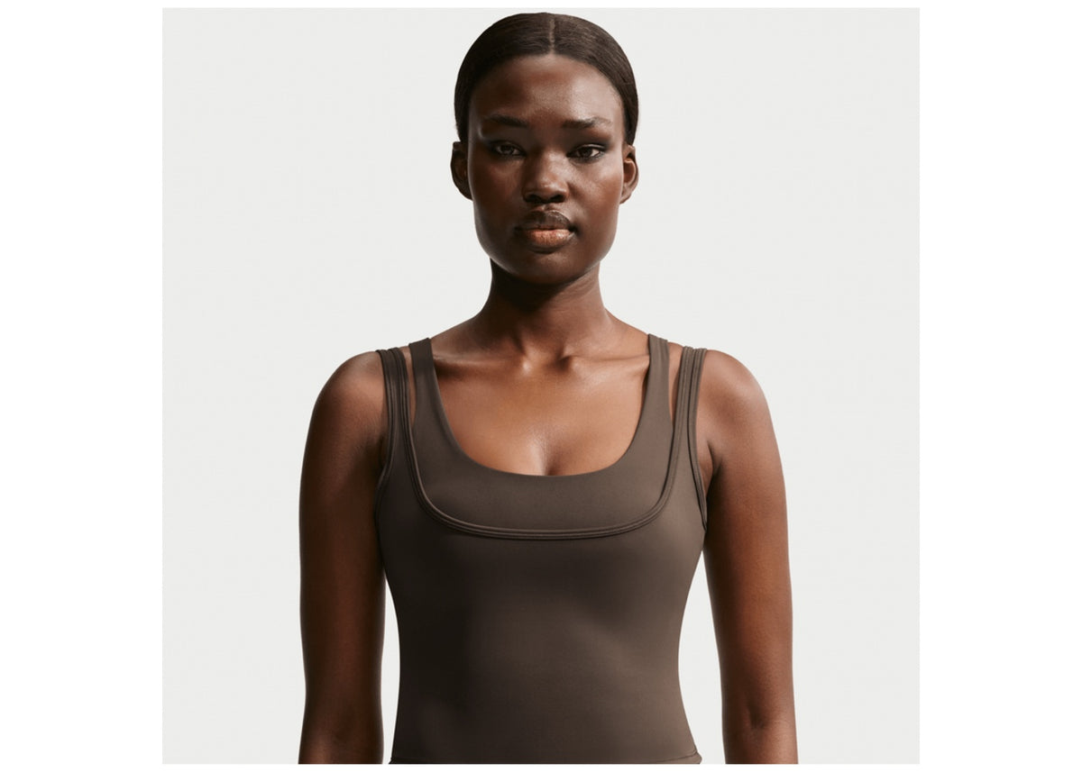 NikeSKIMS Matte Women's Double-Strap Scoop Tank Top NSKM Dark Sepia/NSKM Dark Sepia