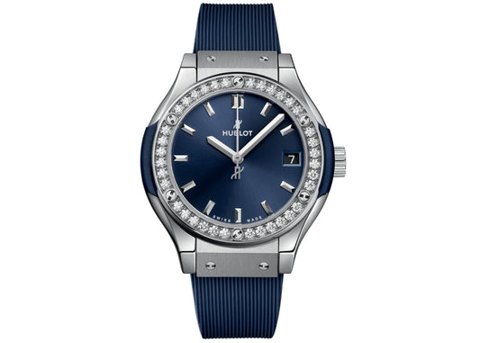 Hublot Classic Fusion Titanium Blue Diamonds 33mm | 581.NX.7170.RX.1104