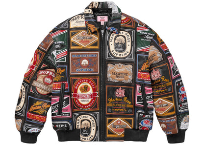 Supreme x Martine Rose Patchwork Labels Leather Jacket 'Multicolor'