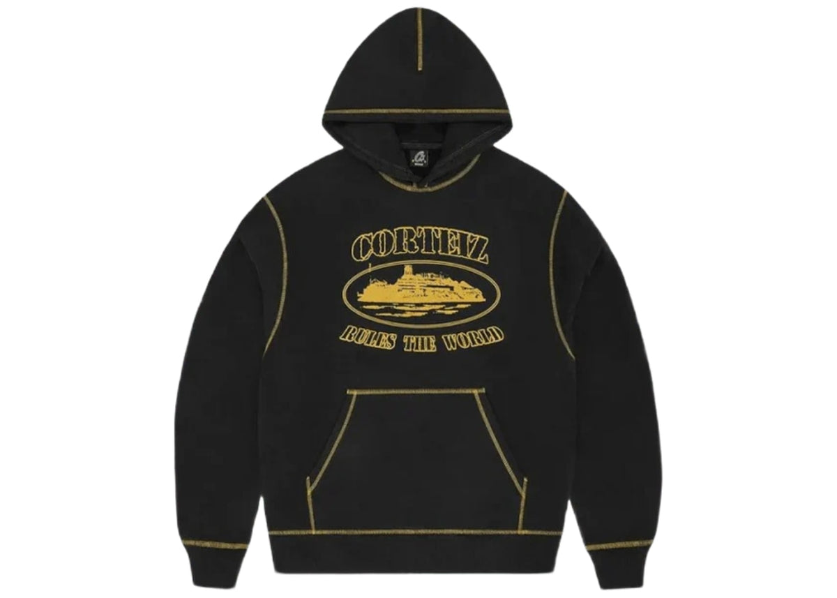 Corteiz Alcatraz Contrast Hoodie Black/Yellow