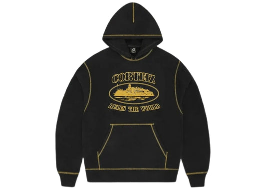 Corteiz Alcatraz Contrast Hoodie Black/Yellow