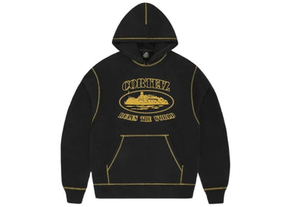 Corteiz Alcatraz Contrast Hoodie Black/Yellow