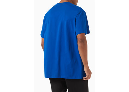 Alexander McQueen Embroidered Logo Cotton T-shirt Blue
