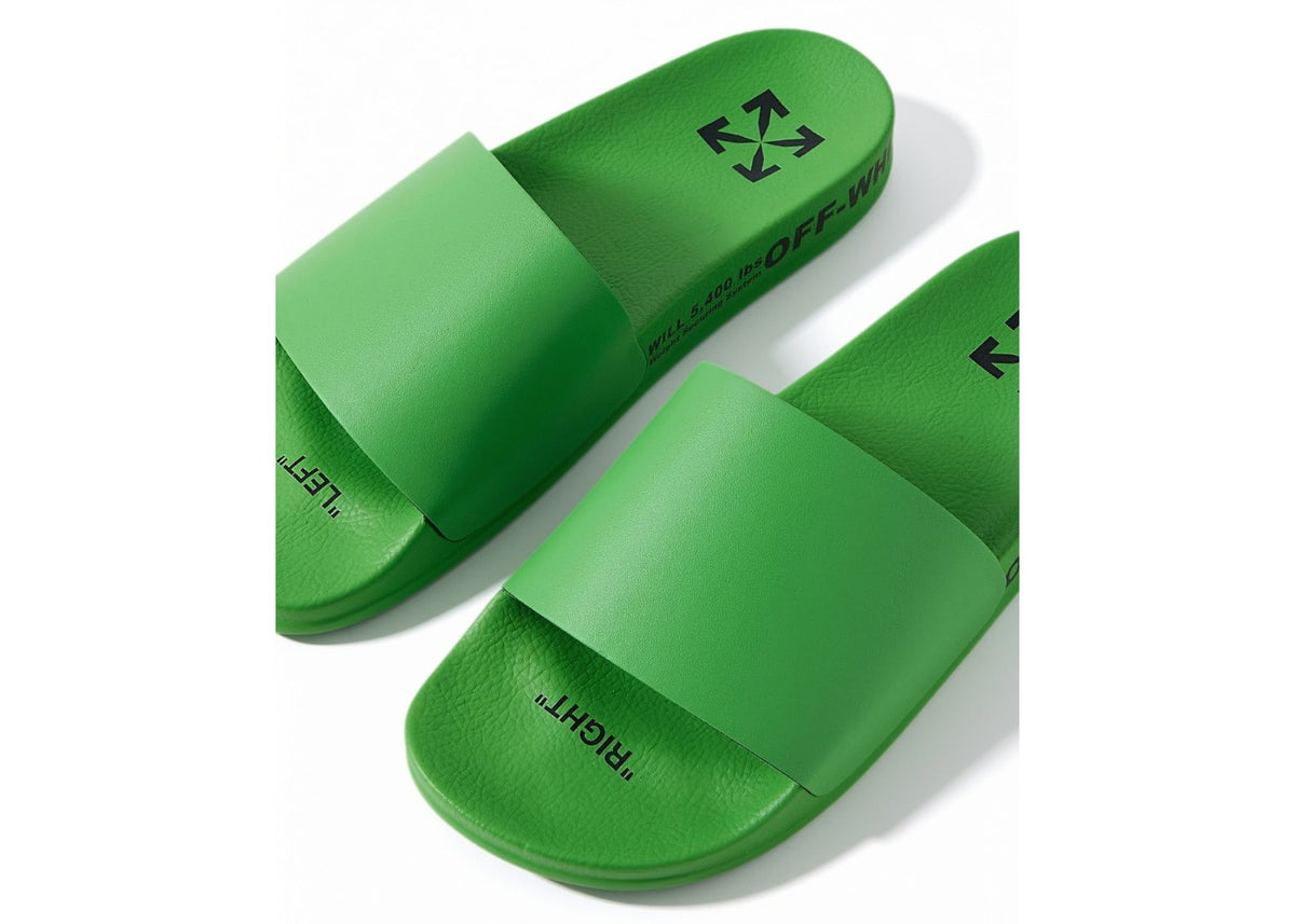 Off-White Industrial Belt Slides Green Black