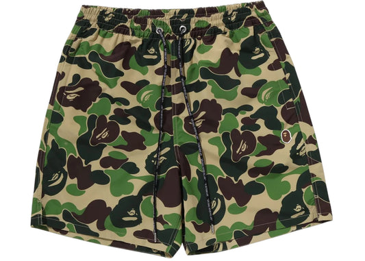BAPE ABC Camo One Point Relaxed Fit Swim Shorts Green