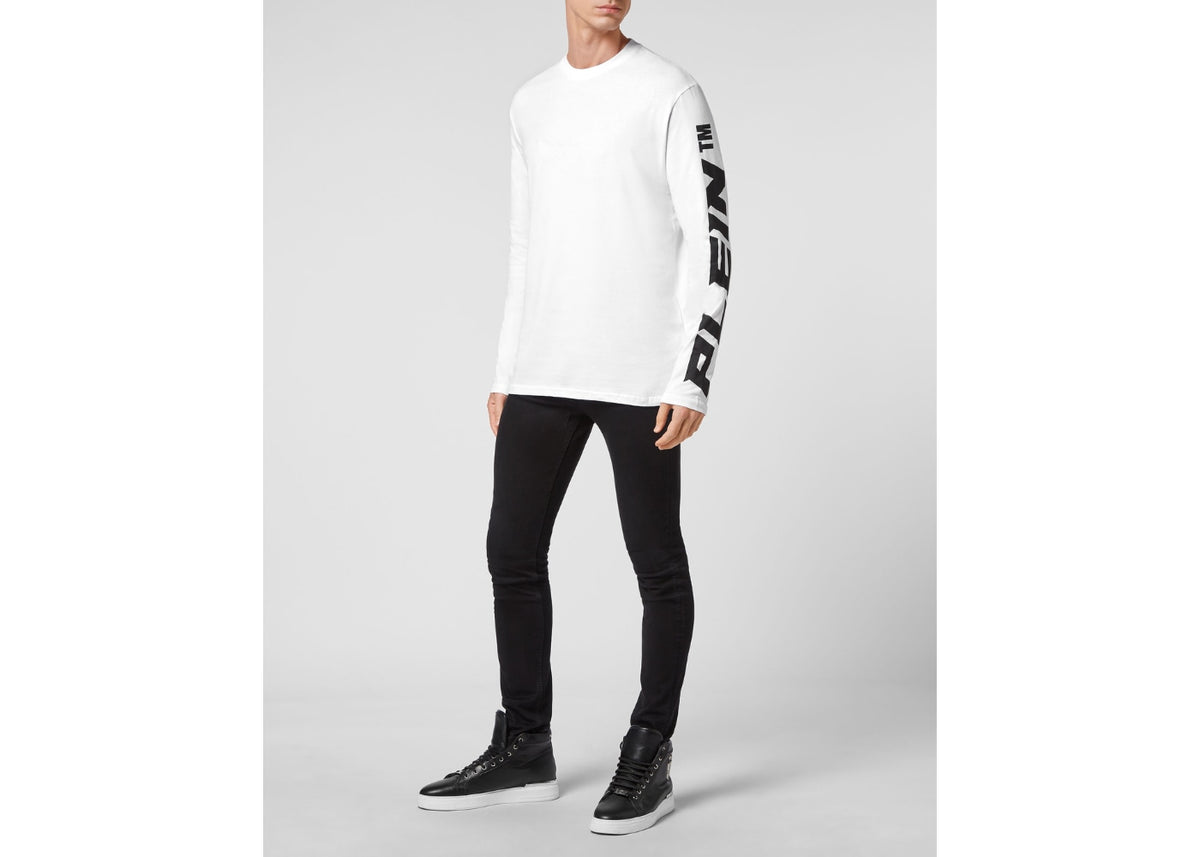 Philipp Plein Round Neck Long Sleeve White