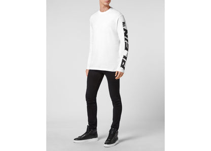 Philipp Plein Round Neck Long Sleeve White