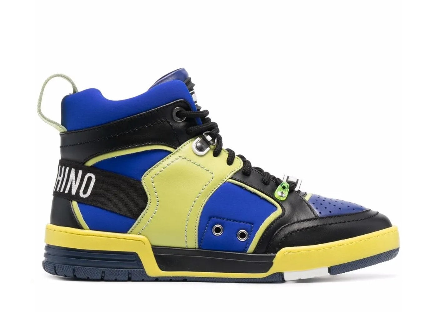 Moschino High Top Lace Up Sneaker Blue Green