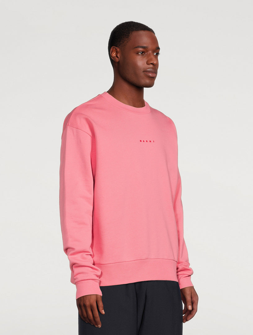 Marni logo organic cotton sweatshirt pink candy