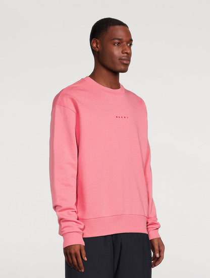 Marni logo organic cotton sweatshirt pink candy