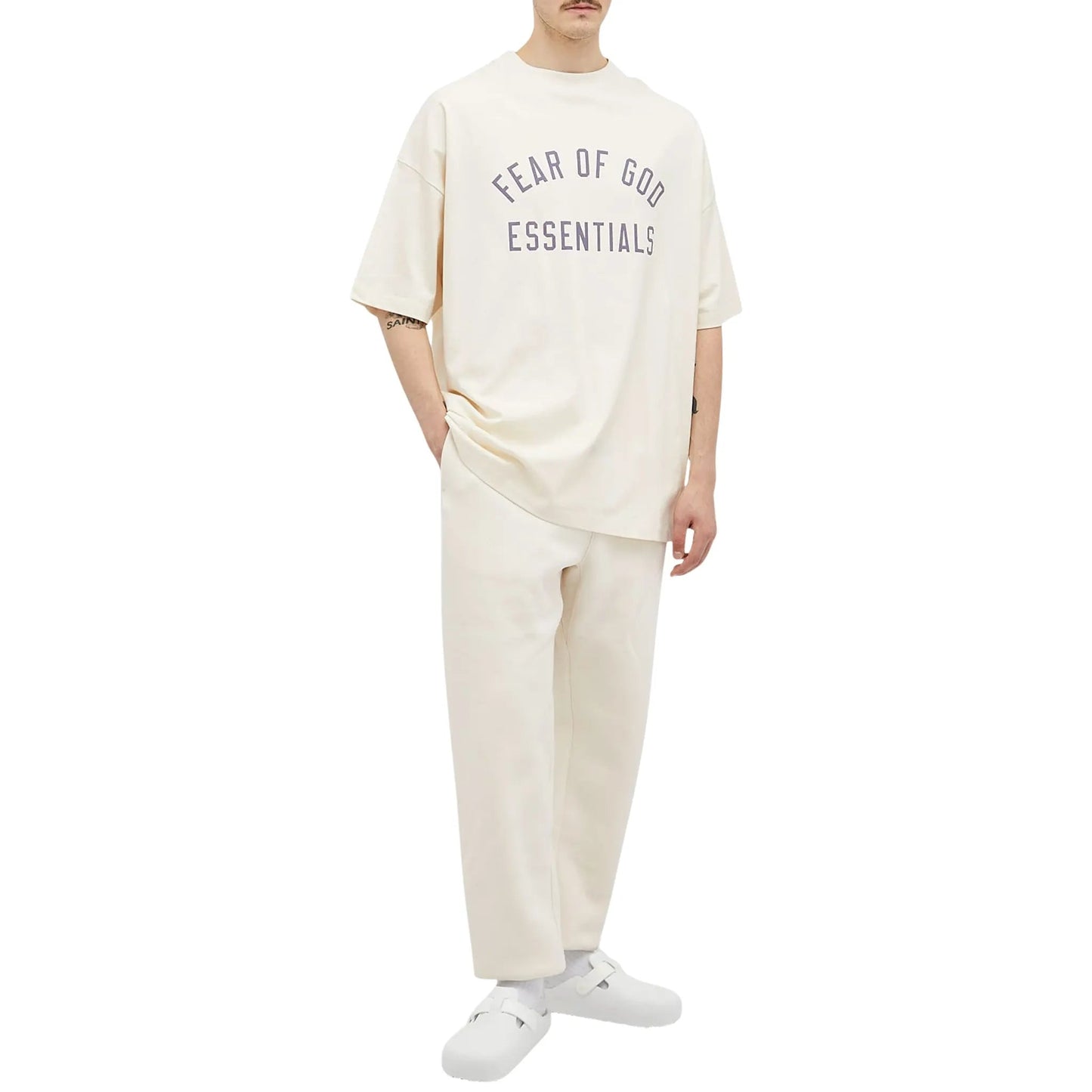 Fear of God Essentials Jersey Crewneck White T-Shirt