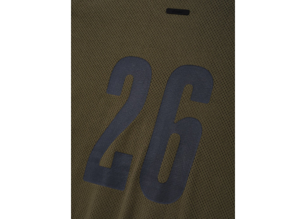 Fear of God Essentials Sport Mesh Merch Tee Boxy Fit Moss Green
