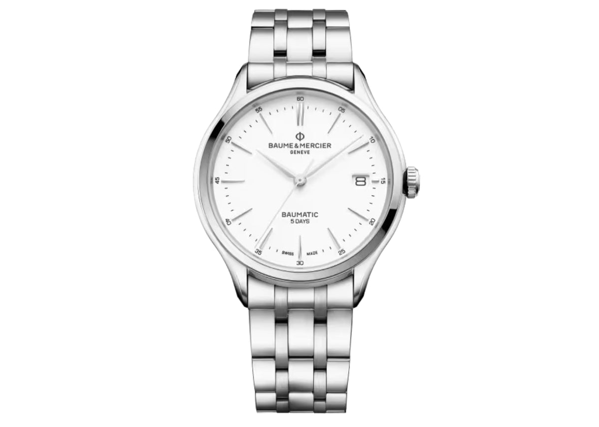 Baume & Mercier CLIFTON steel/steel bracelet white 5 day | M0A10400