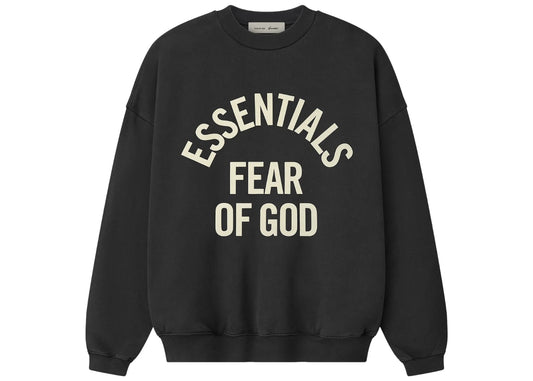 Fear of God Essentials Campus 90's Crewneck Sweatshirt Faded Black