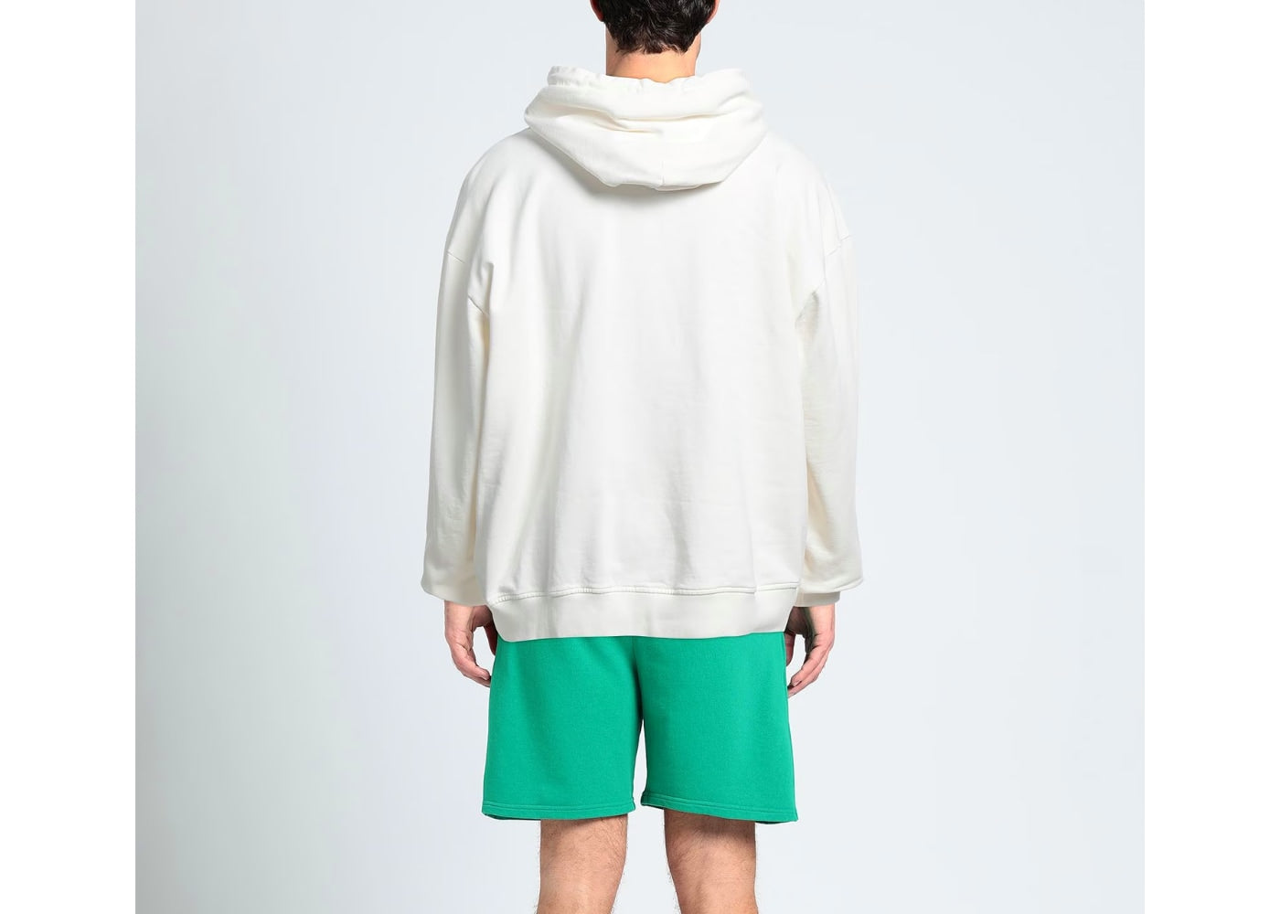 424 FourTwoFour Graphic Print Cotton Hoodie White Cream