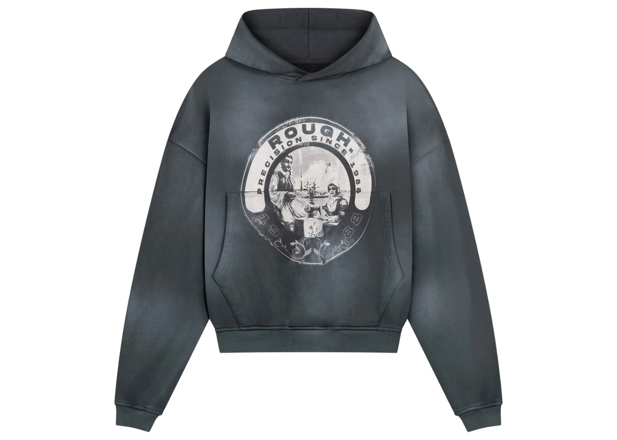 Rough Singer Emblem Hoodie Washed Grey