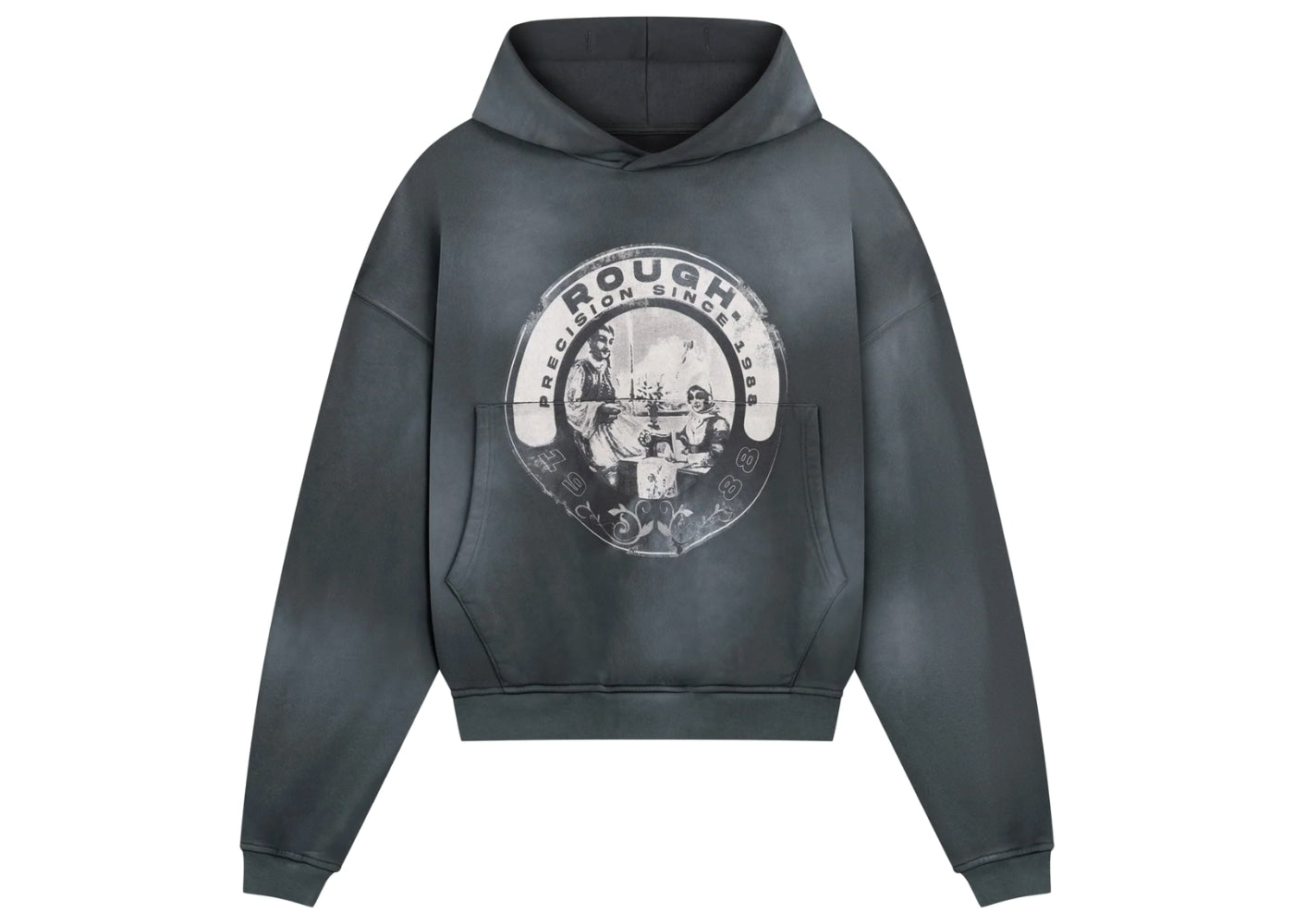 Rough Singer Emblem Hoodie Washed Grey