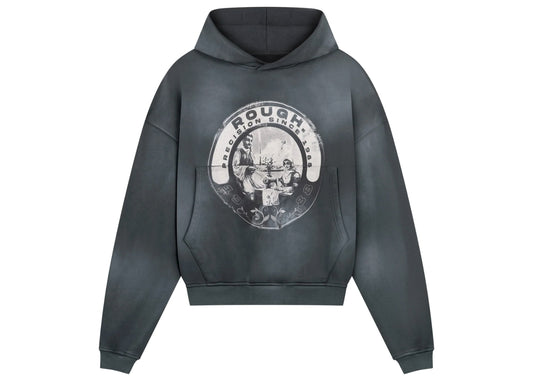Rough Singer Emblem Hoodie Washed Grey
