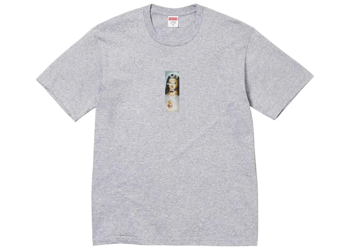 Supreme Prayer Card Box Logo Tee Heather Grey