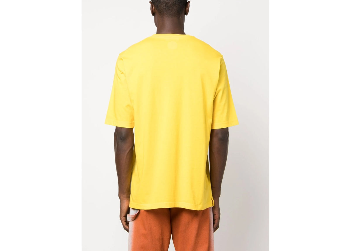 Dsquared2 Logo Print Cotton T-shirt Yellow