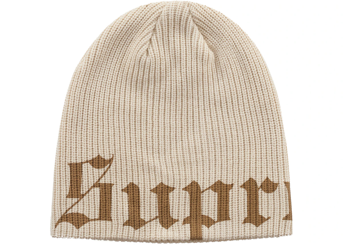 Supreme Old English Printed Beanie (SS26) Brown