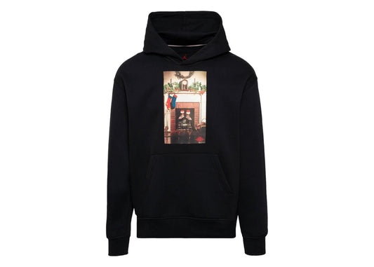 Air Jordan Jumpman Chimney Fleece Pullover Hoodie 'Black/Gym Red'