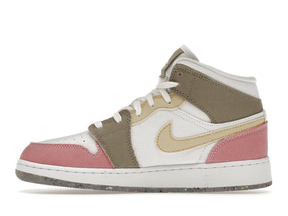 Jordan 1 Mid SE Pastel Vivid Green Grind (GS)