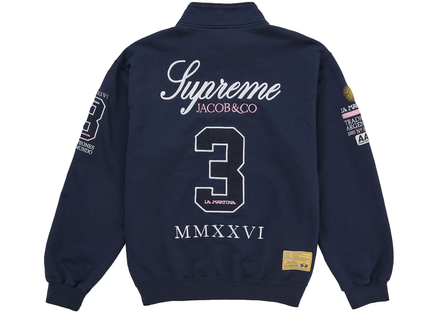 Supreme La Martina Zip Up Sweatshirt Navy