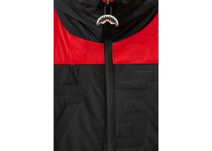 Sprayground Spray Down Quilted Color Block Jacket Black Red