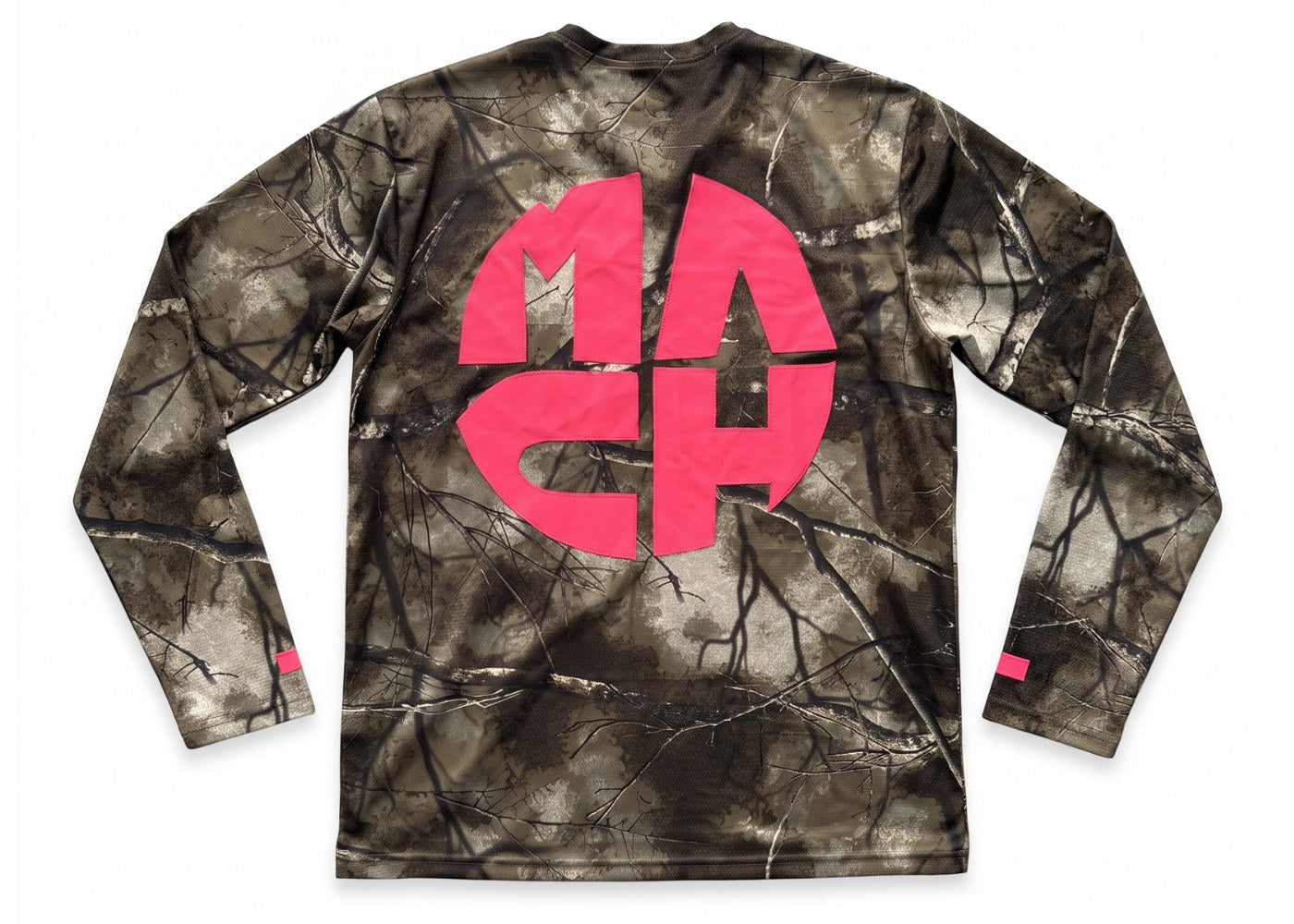 Mach Designs Real Tree Camo Iconic Pink Logo Long Sleeve Green