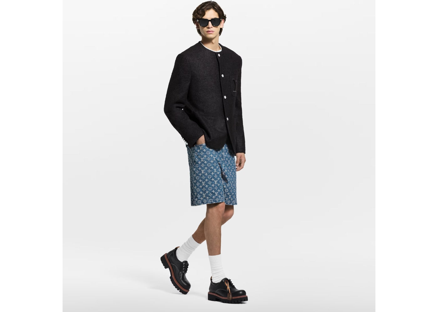 Louis Vuitton Monogram Denim Shorts Blue