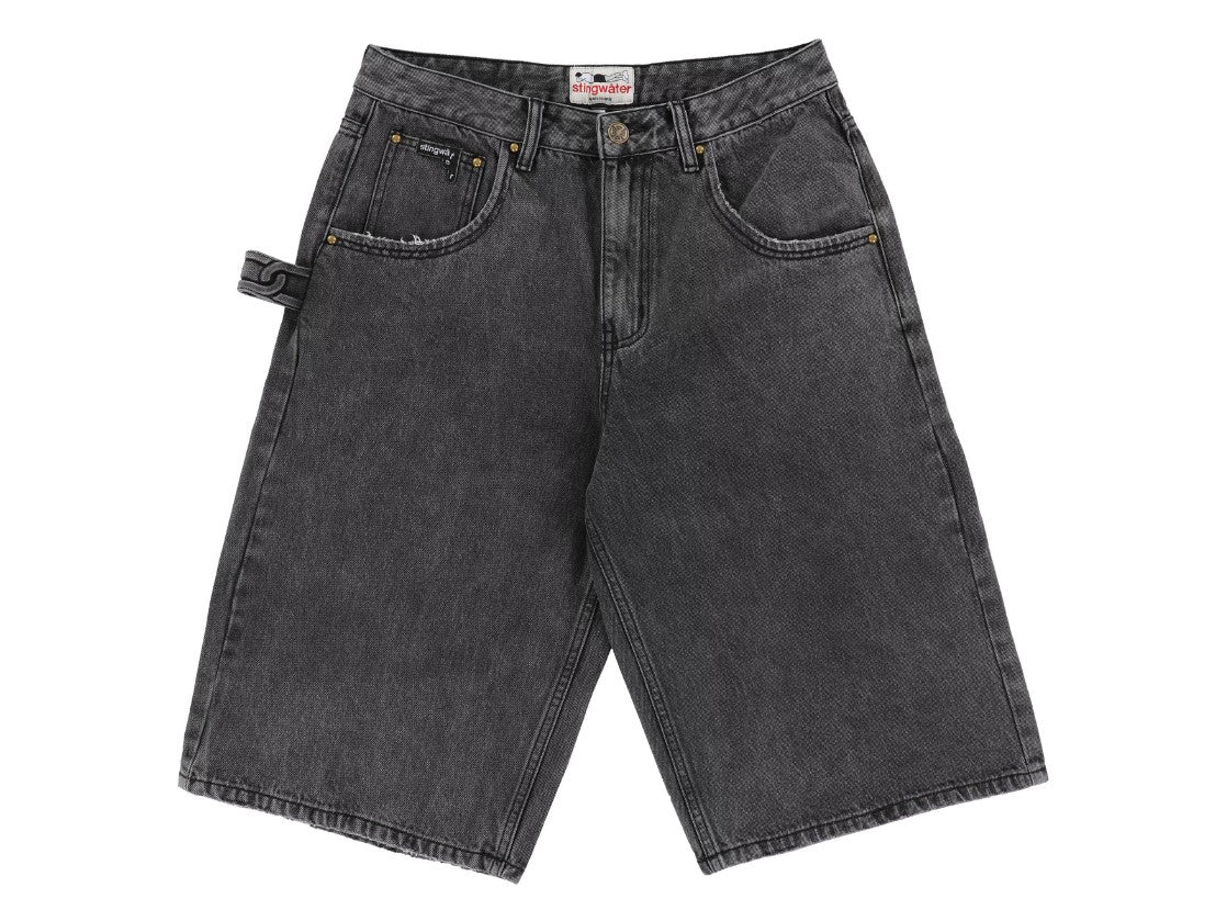 Stingwater Big Groe Jean Shorts Washed Out Acid Black