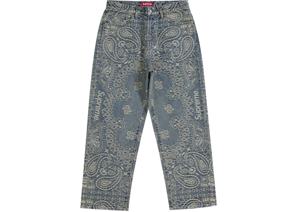Supreme Bandana Jacquard Baggy Jean Blue
