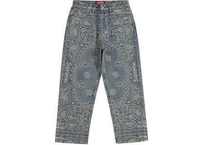Supreme Bandana Jacquard Baggy Jean Blue