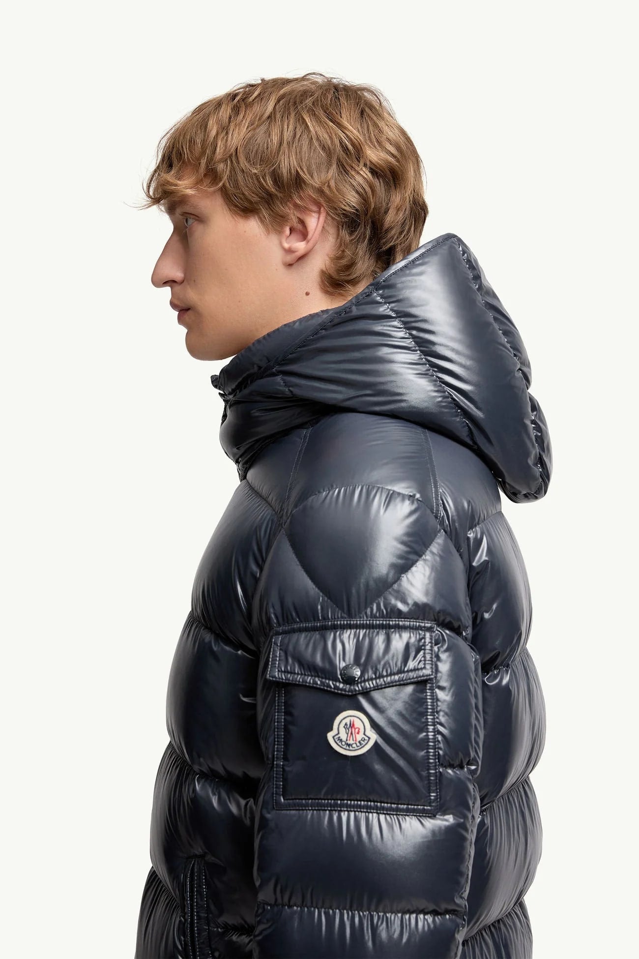 Moncler Maya Hooded Short Down Jacket Navy