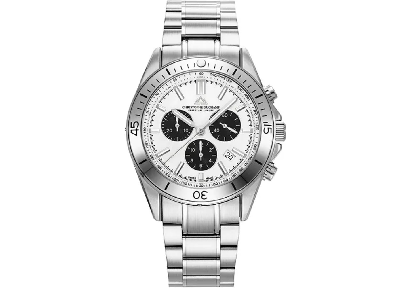 Christophe Duchamp Stratos - White Dial & 316L Stainless Steel & FKM Rubber Strap CD8701-01