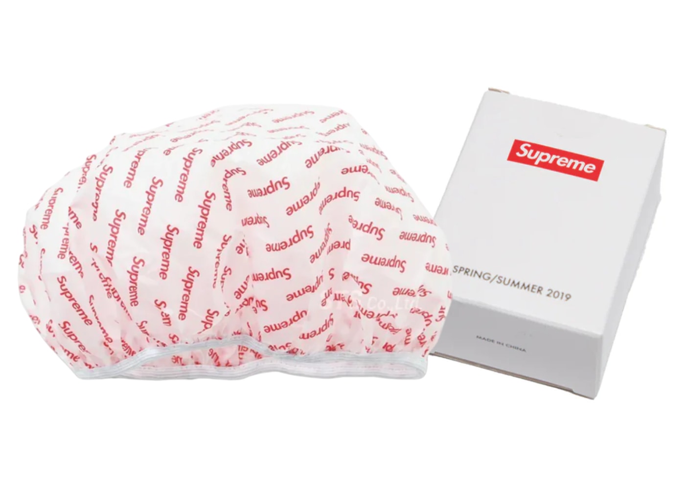 Supreme Shower Cap SS19 Season Gift White Red