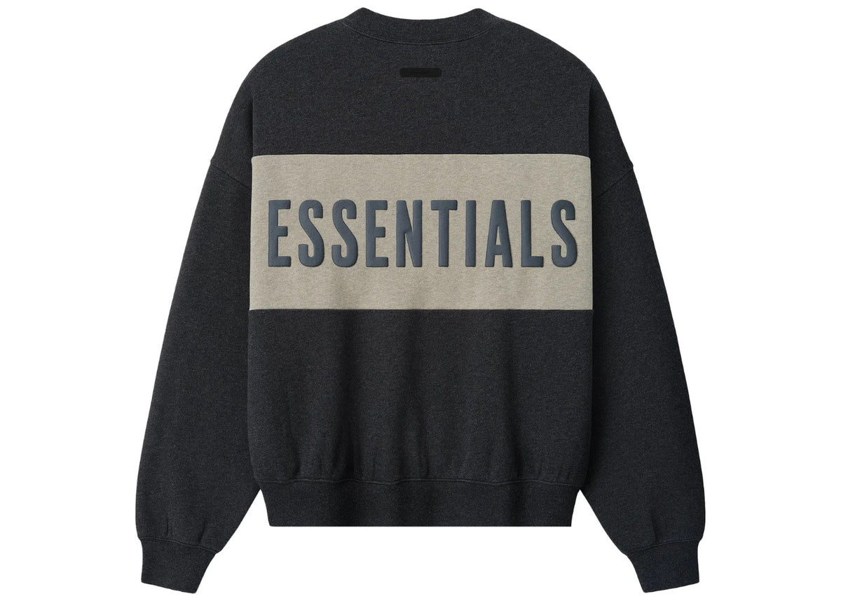 Fear of God Essentials Cropped Relaxed Panelled Sweatshirt Iron Grey Heather/ Seal Heather