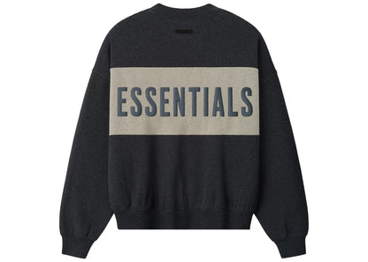 Fear of God Essentials Cropped Relaxed Panelled Sweatshirt Iron Grey Heather/ Seal Heather