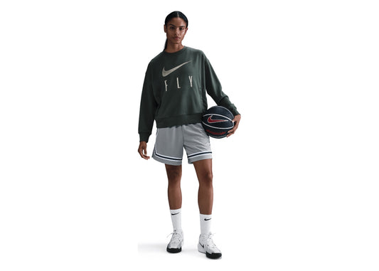 Nike Swoosh Fly Women's Dri-FIT French Terry Crew-Neck Basketball Sweatshirt Vintage Green/Jade Horizon/White