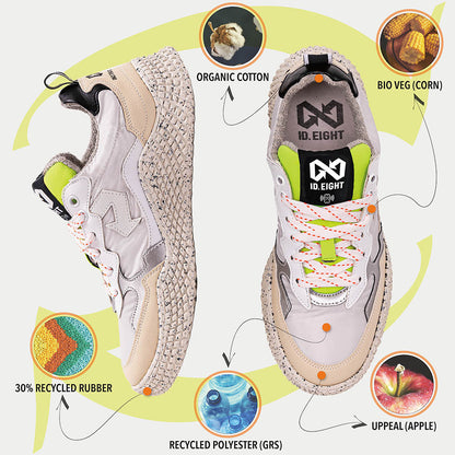 ID. Eight Hana White Crinkle Animal Free Sneakers ID.EIGHT